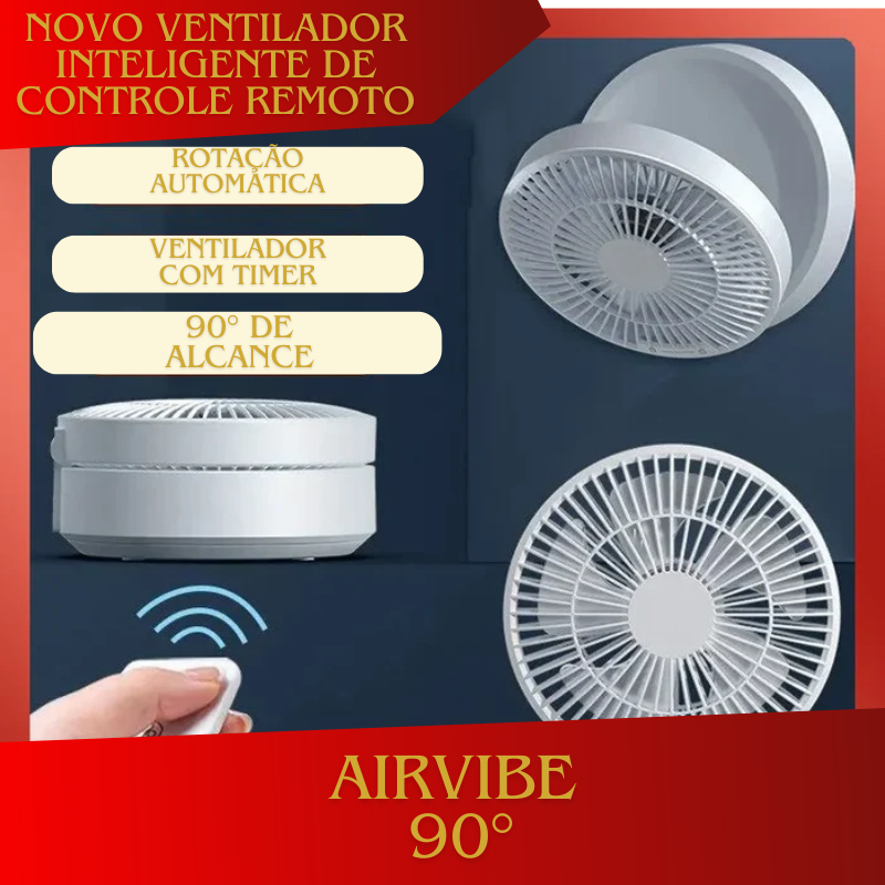 AirVibe 90° - Ventilador com controle remoto e portátil para todas as situações